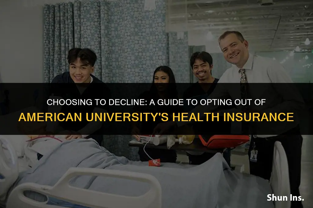 how to opt out of health insurance american university