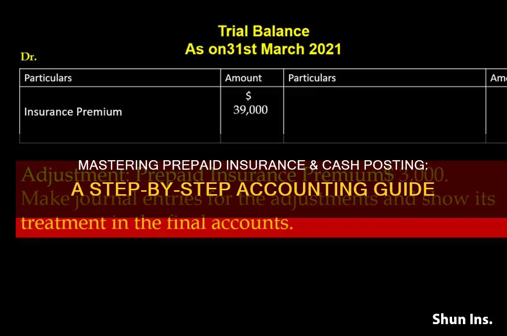 how to post prepaid insurance and cash