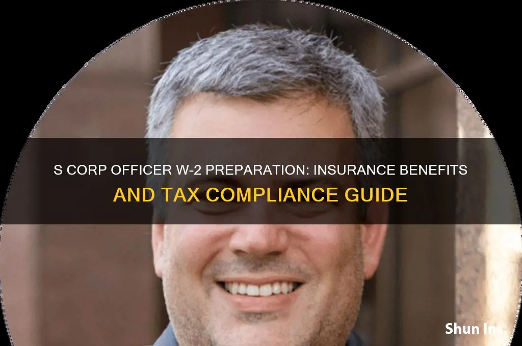 how to prepare an s corp officer w2 with insurance
