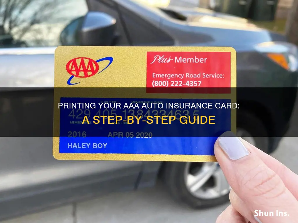 how to print aaa auto insurance card