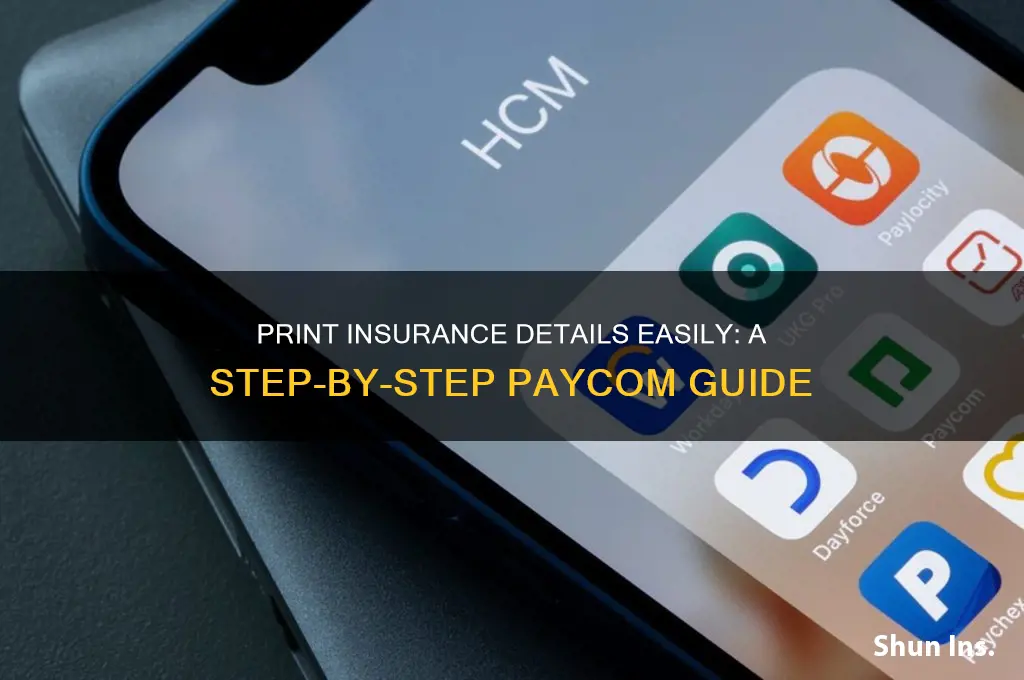 how to print insurance information from paycom