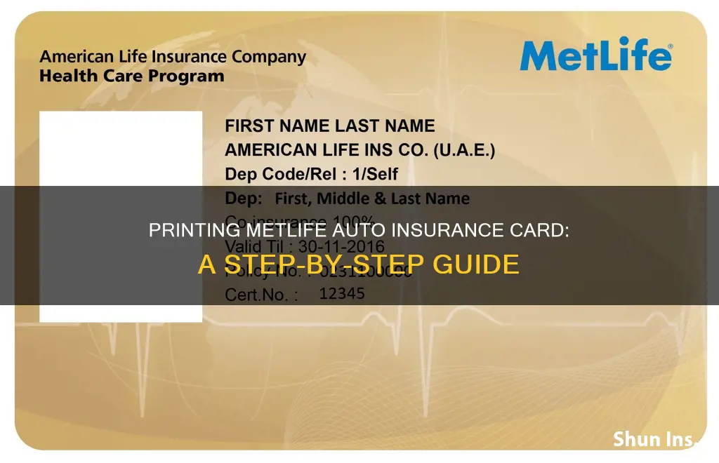 how to print metlife auto insurance card