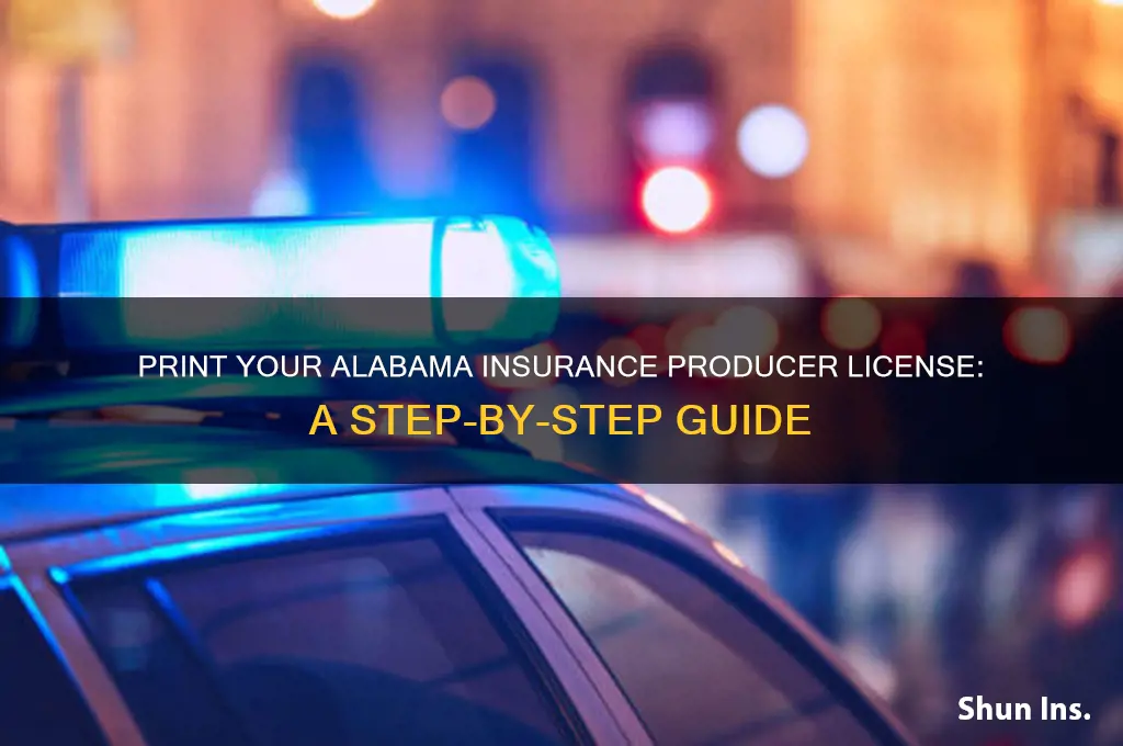 how to print my alabama insurance producer licenseh