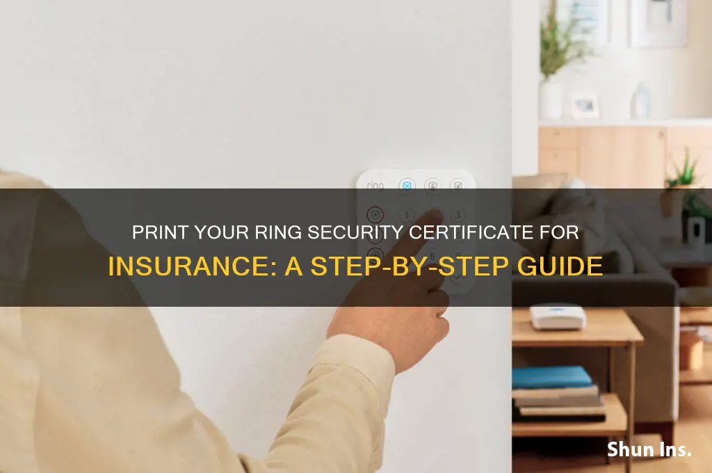 how to print out ring security certificate for insurance
