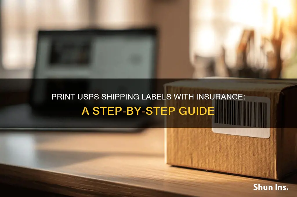how to print shipping label for usps with insurance