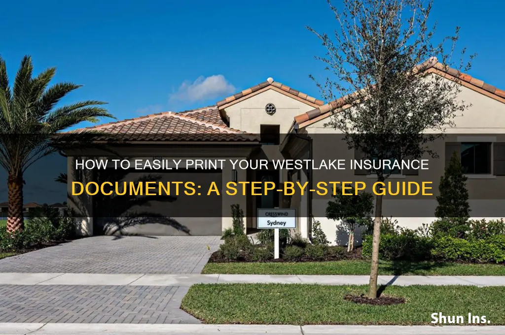 how to print westlake insurance