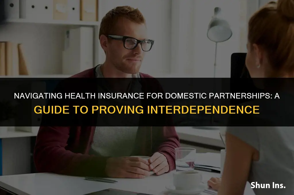 how to provide proof health insurance domestic partnership interdependence