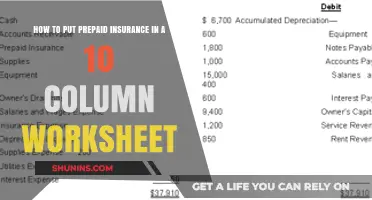 Organizing Prepaid Insurance in a 10-Column Worksheet: Step-by-Step Guide