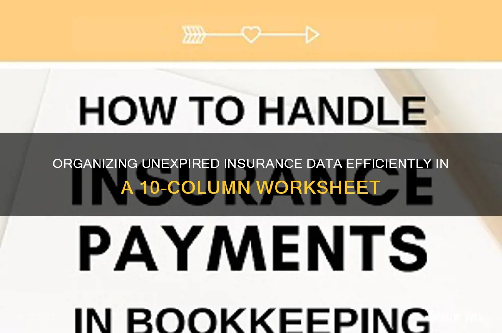 how to put unexpired insurance in a 10 column worksheet