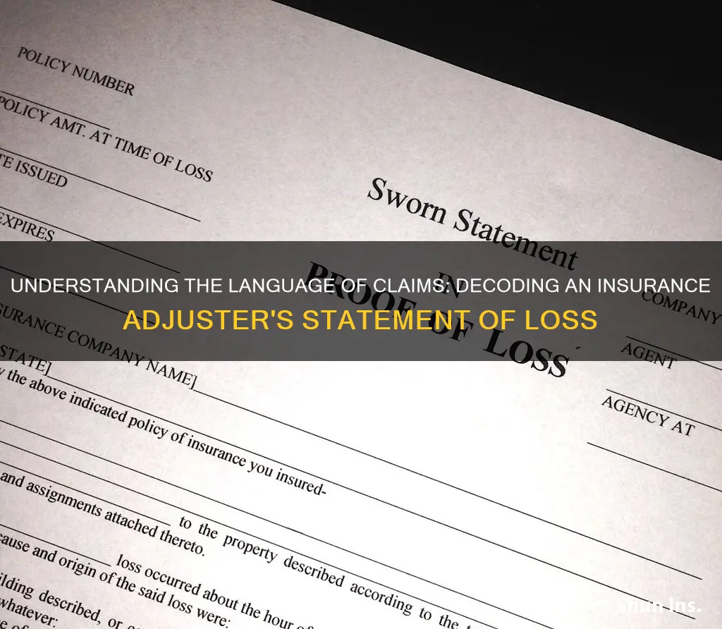 how to read an insurance adjuster statement of loss