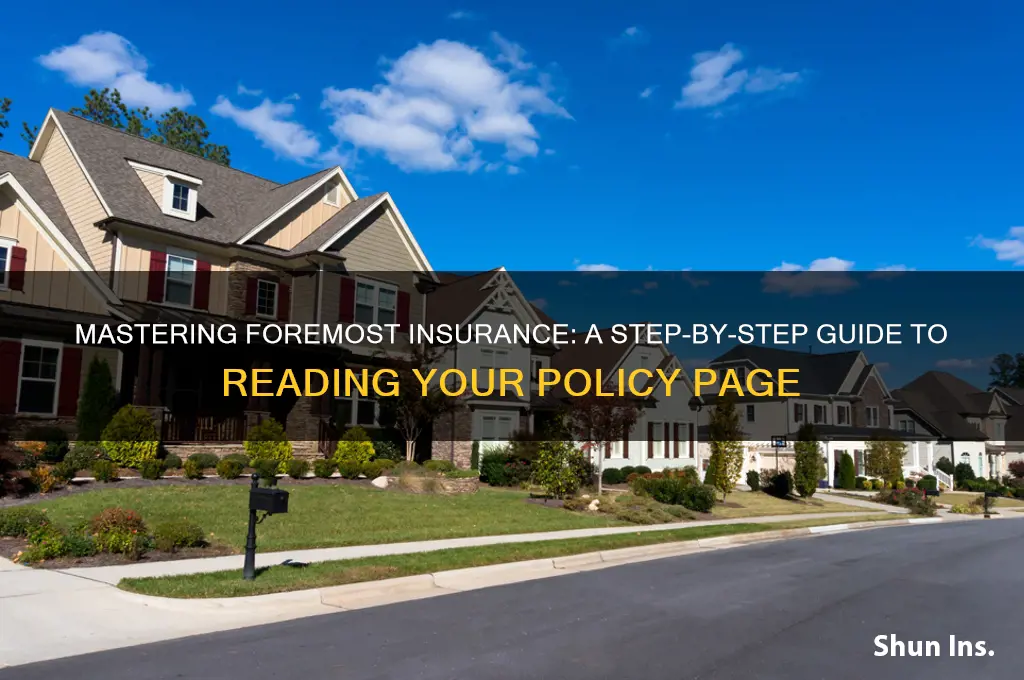 how to read foremost insurance page
