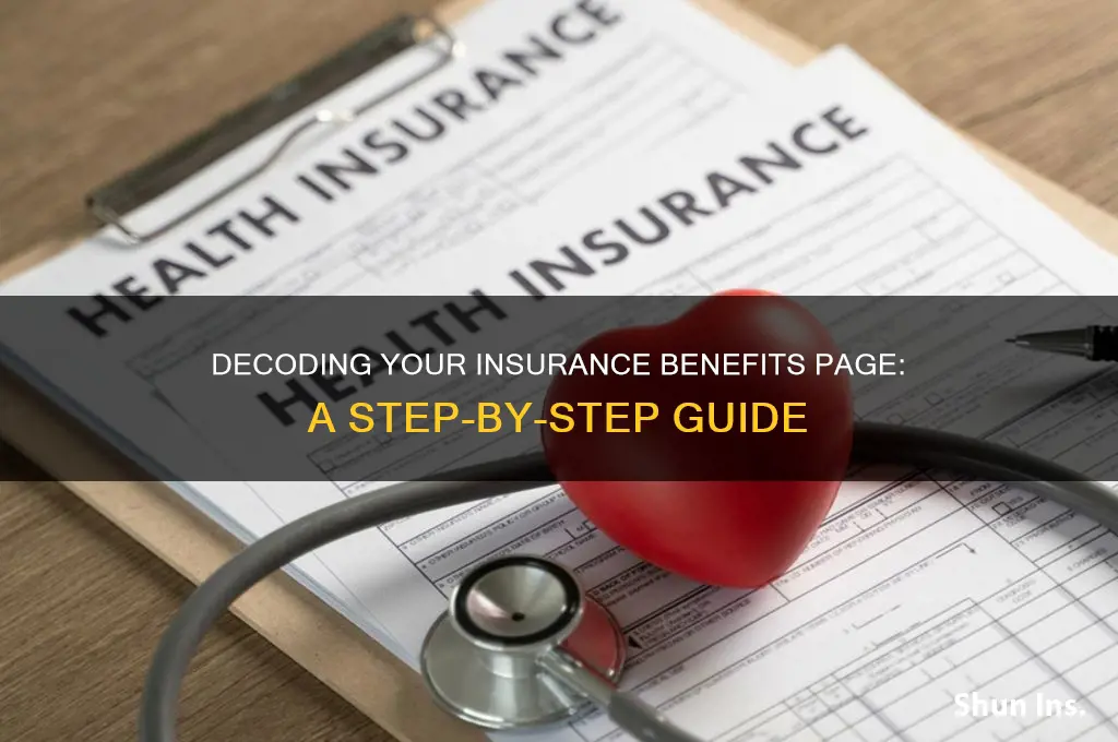 how to read insurance benefits page