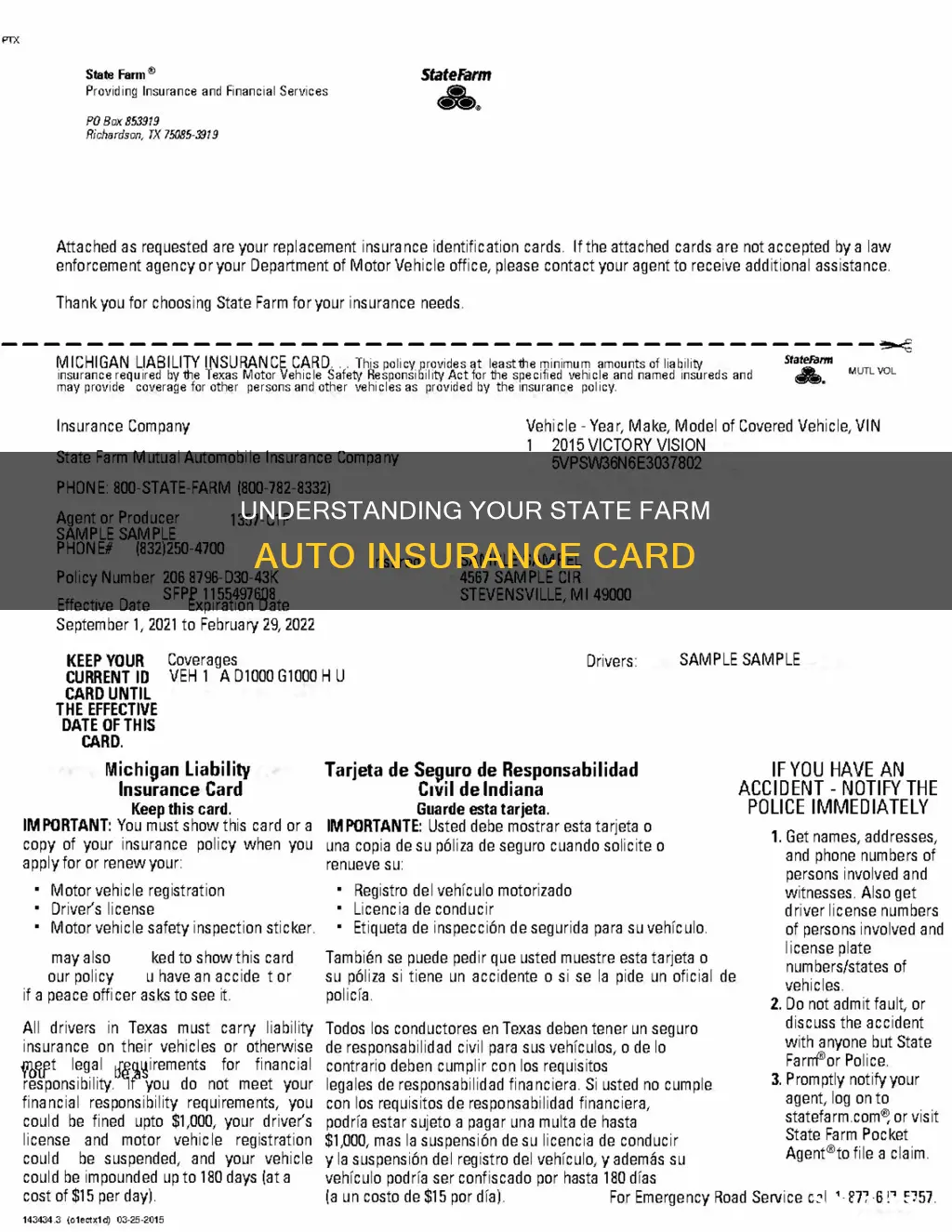 how to read state farm auto insurance card