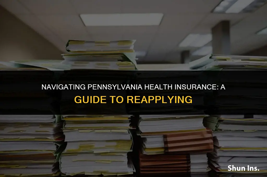 how to reapply for pennsylvania health insurance