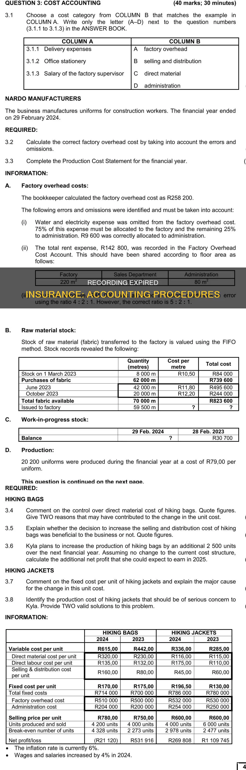 how to record expired insurance in accounting