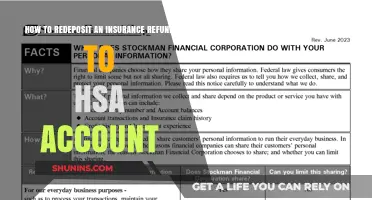 Redeposit Insurance Refunds: HSA Account Reimbursement