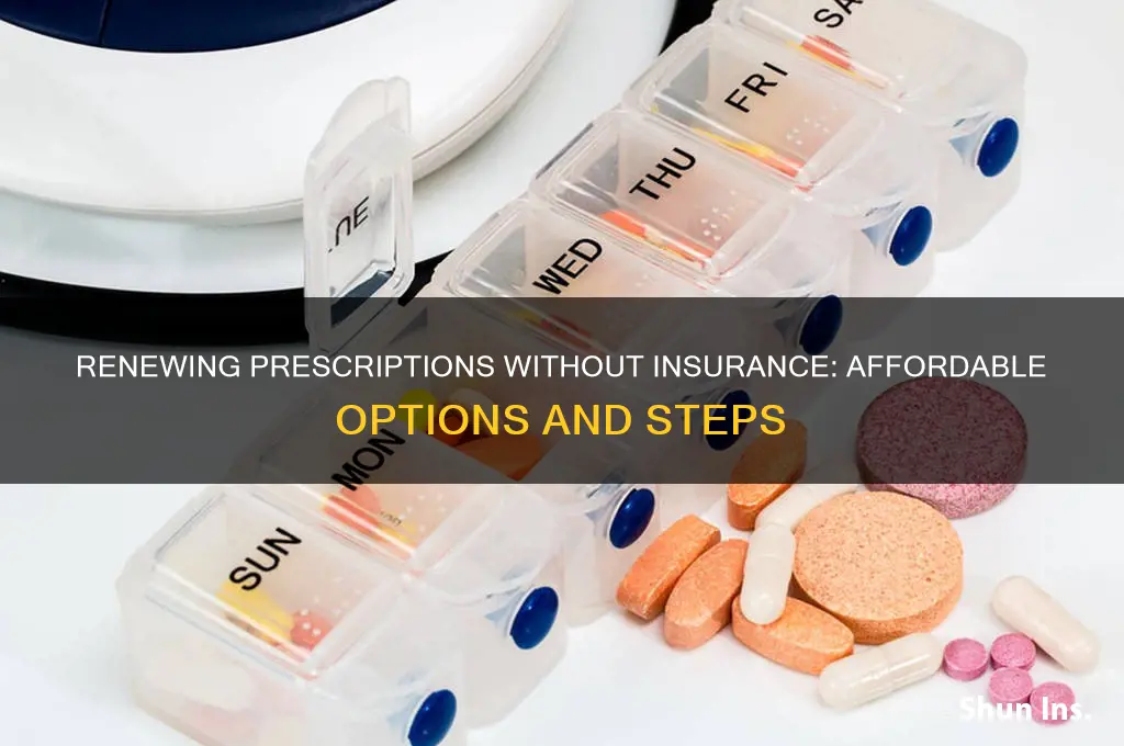 how to renew perscription with no insurance