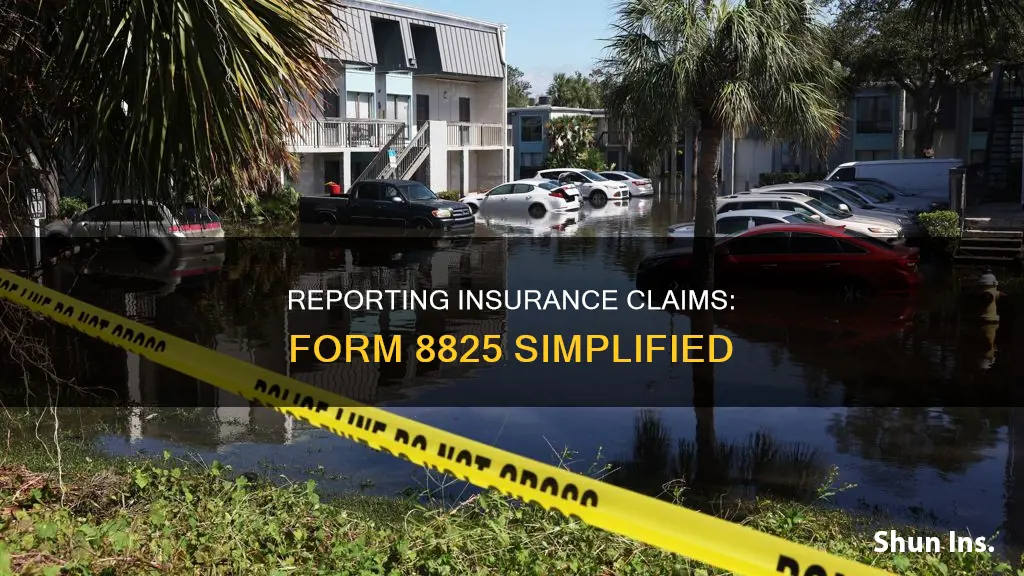 how to report insurance for damages on form 8825