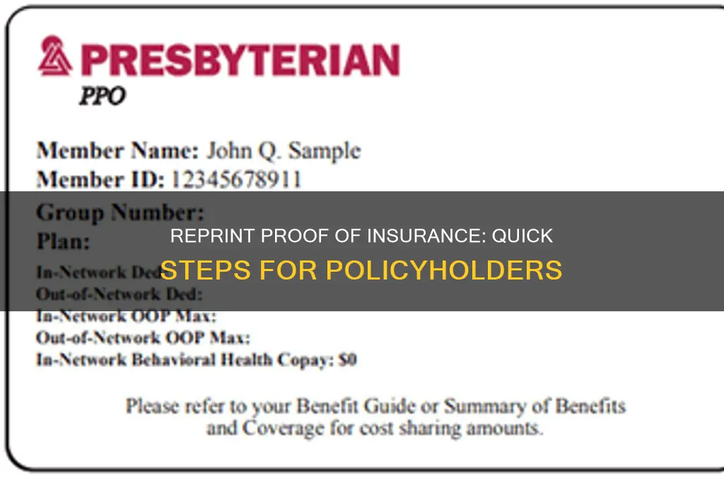 how to reprint proof of insurance