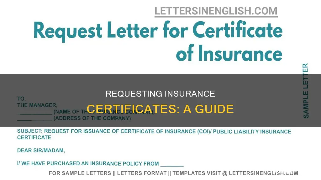 how to request a certificate of insurance from your carrier