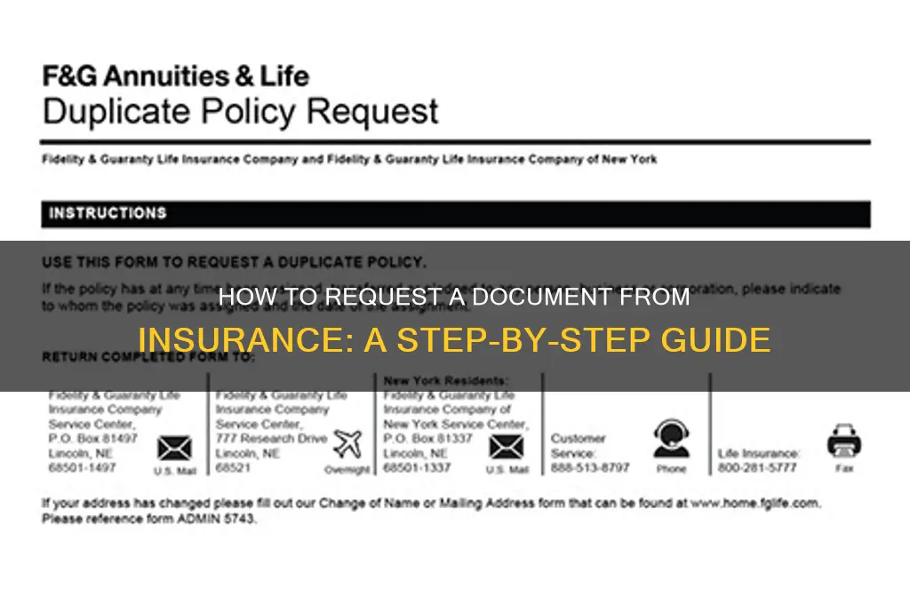 how to request a document from insurance