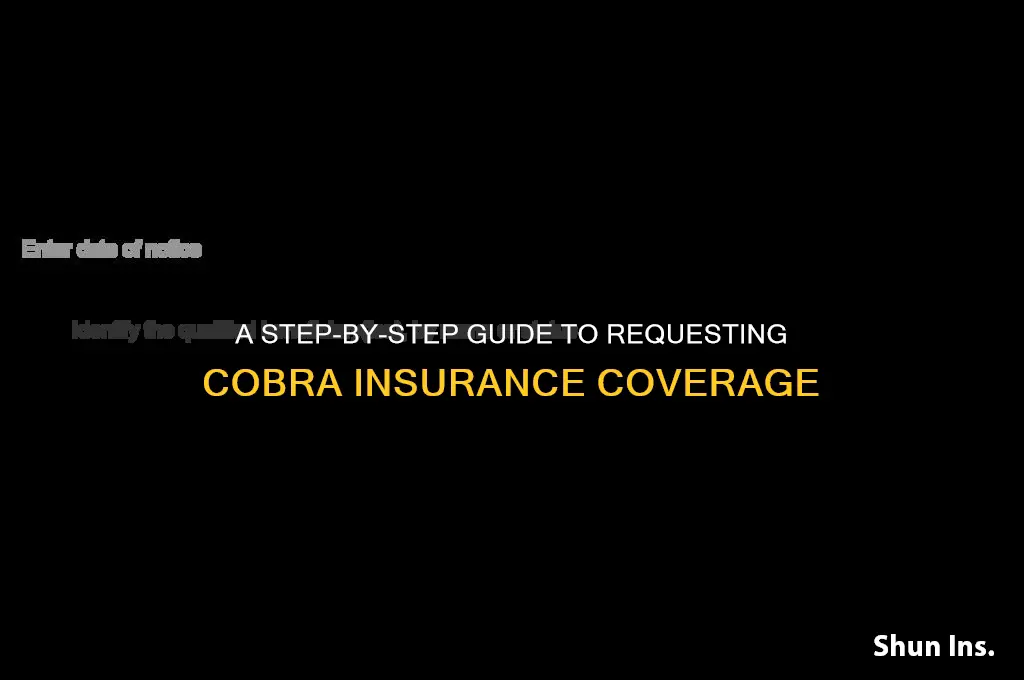how to request cobra insurance