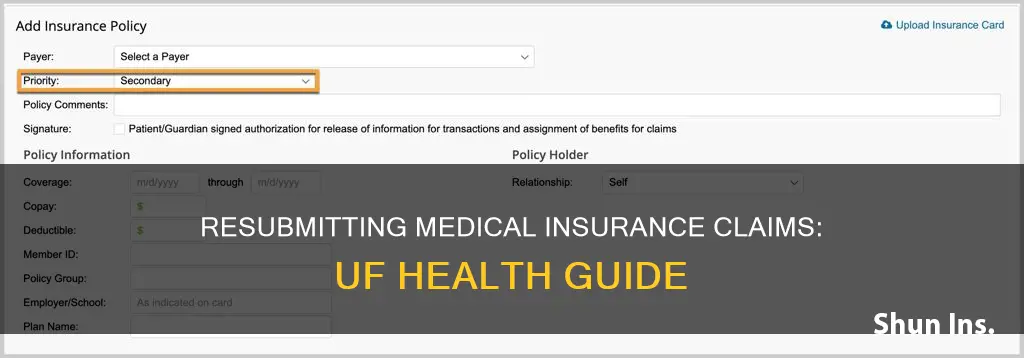 how to resubmit medical insurance to uf health