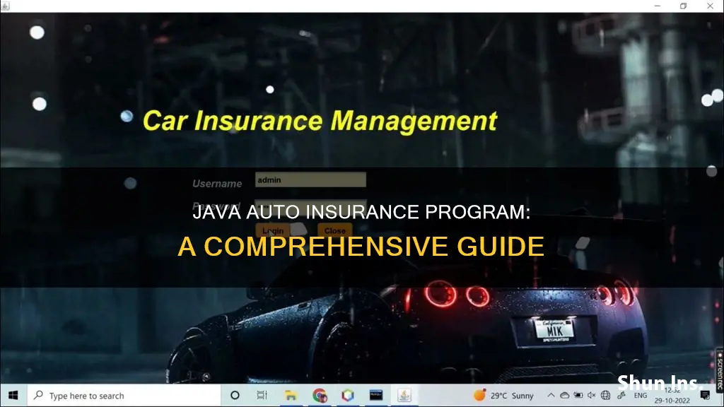 how to run an auto insurance program in java