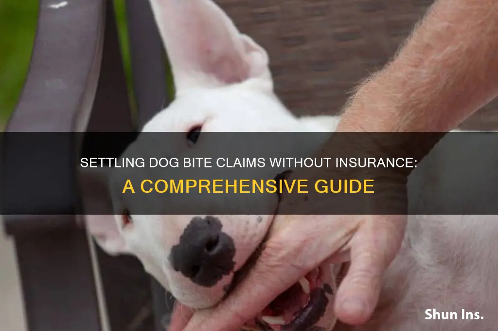 how to settle a dog bite with no insurance