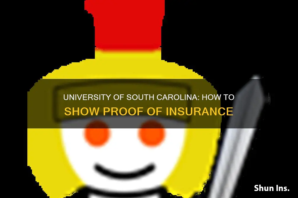 how to show proof of insurance university of suth carolina