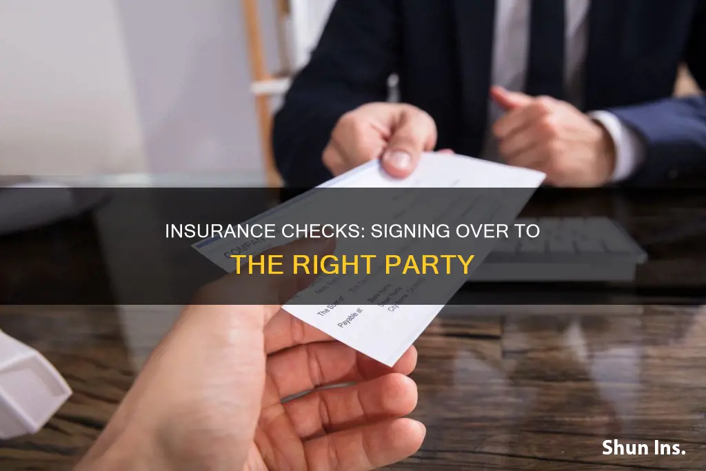 how to sign a check over from insurance cmpany