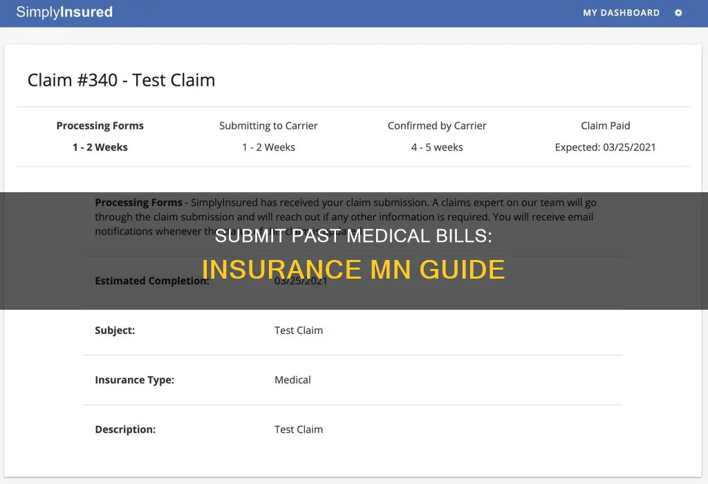 how to submit past medical bills to my insurance mn