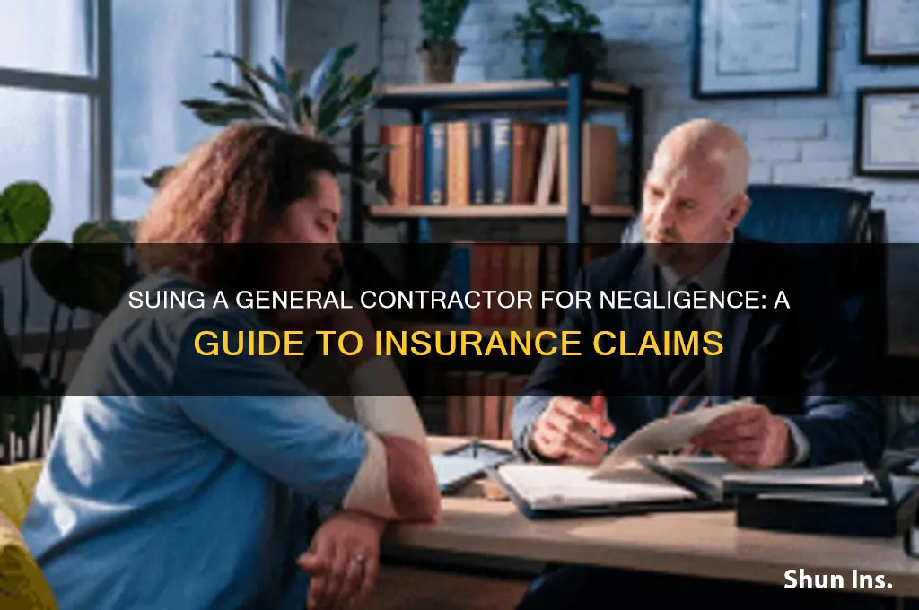 how to sue general contractor with insurance for negligence