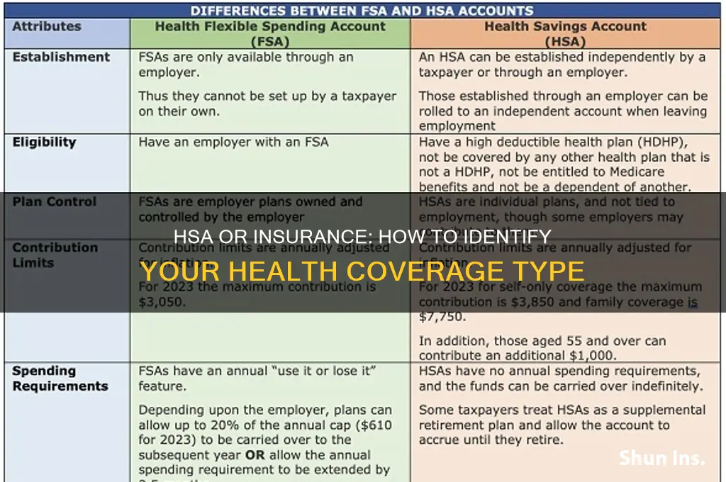 how to tell if i have an hsa or insurance