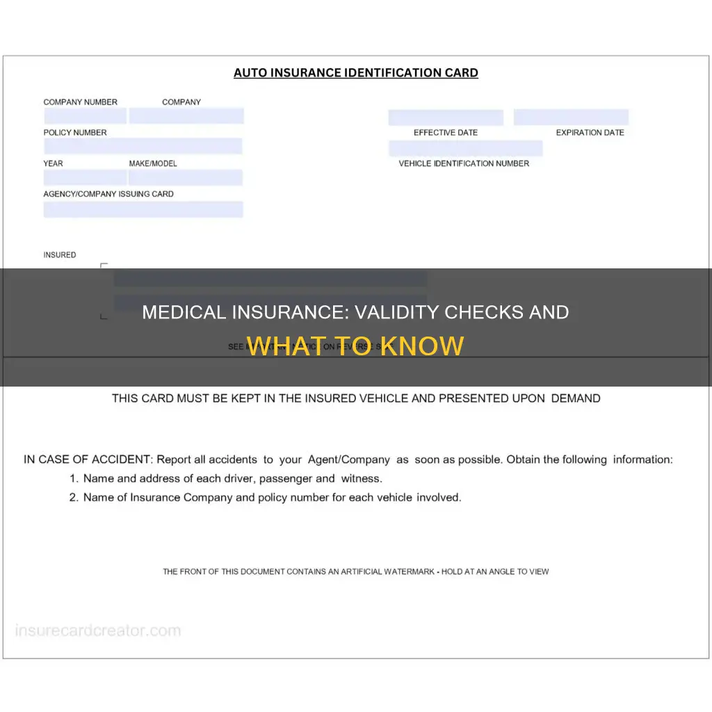 how to tell validity of medical insurance stance