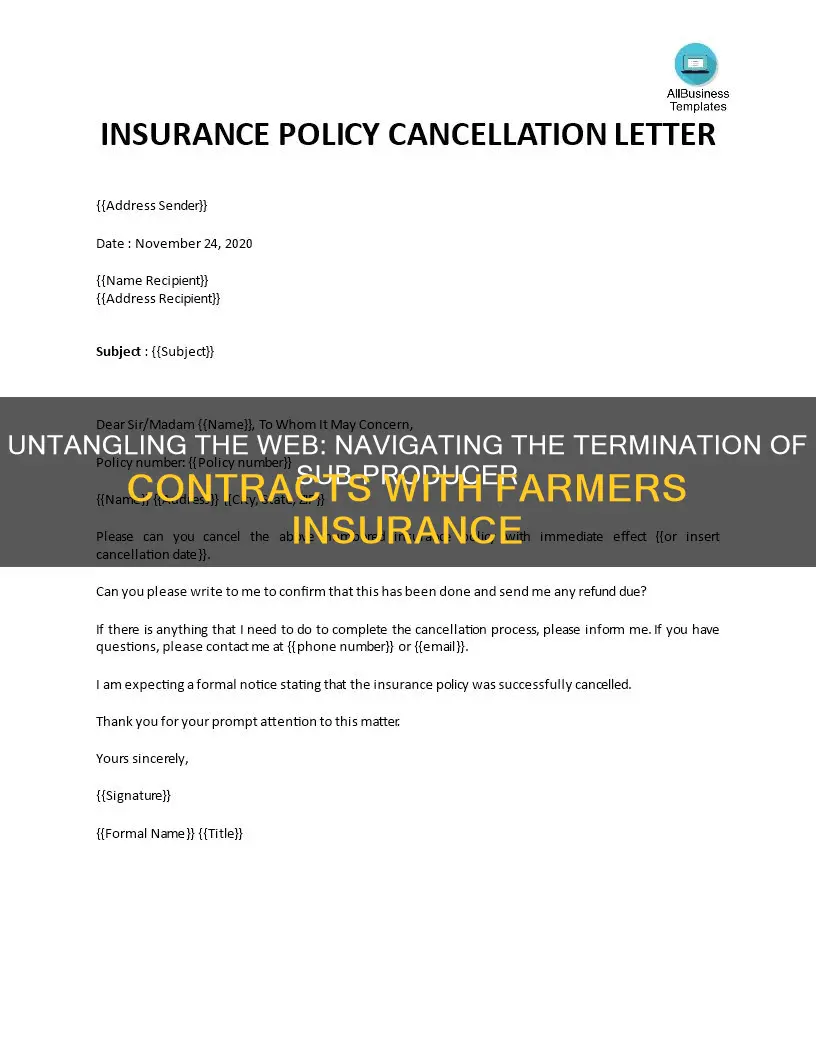 how to terminate sub producer contract with farmers insurance