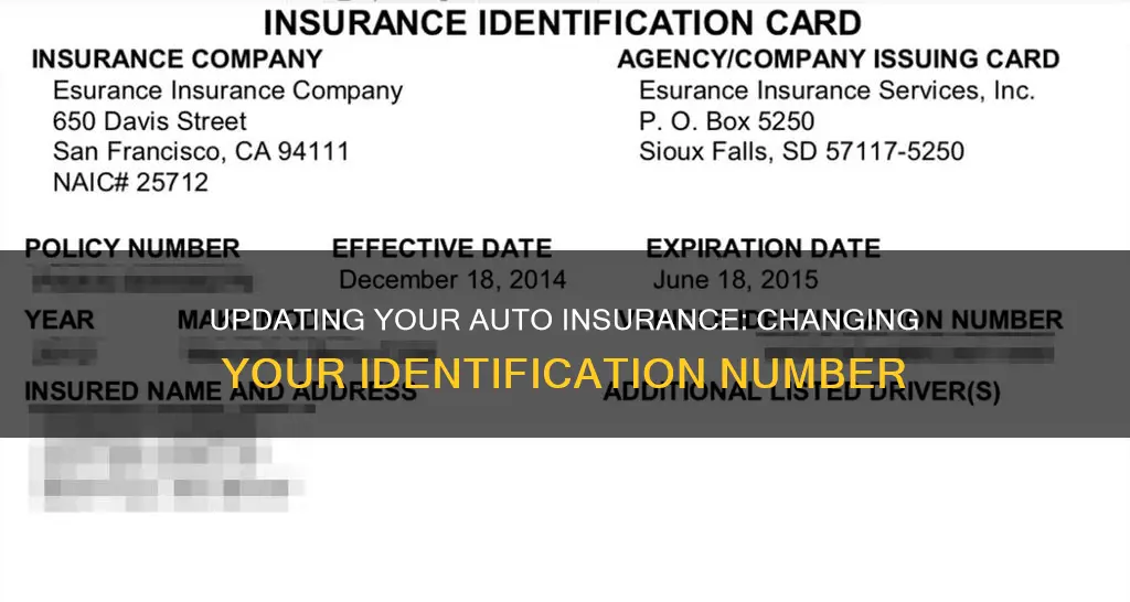 how to update the identification number on auto insurance