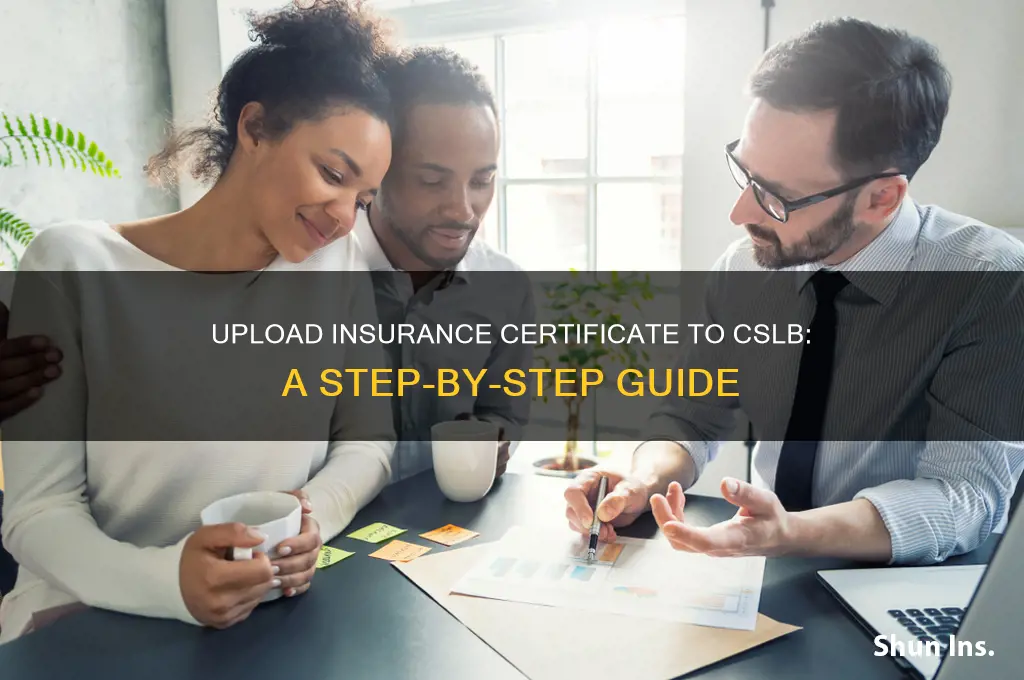 how to upload insurance cert to cslb