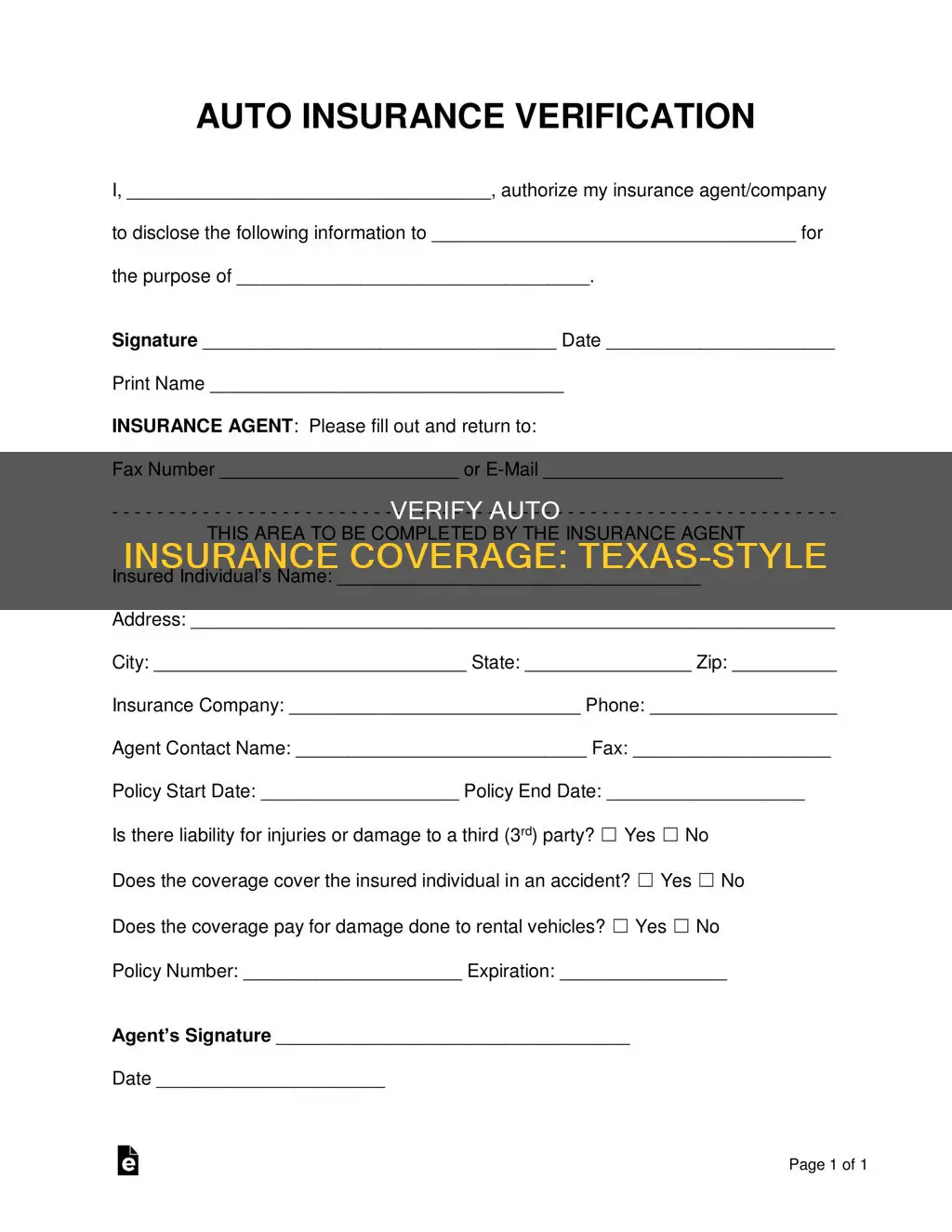 how to verify auto insurance coverage in Texas