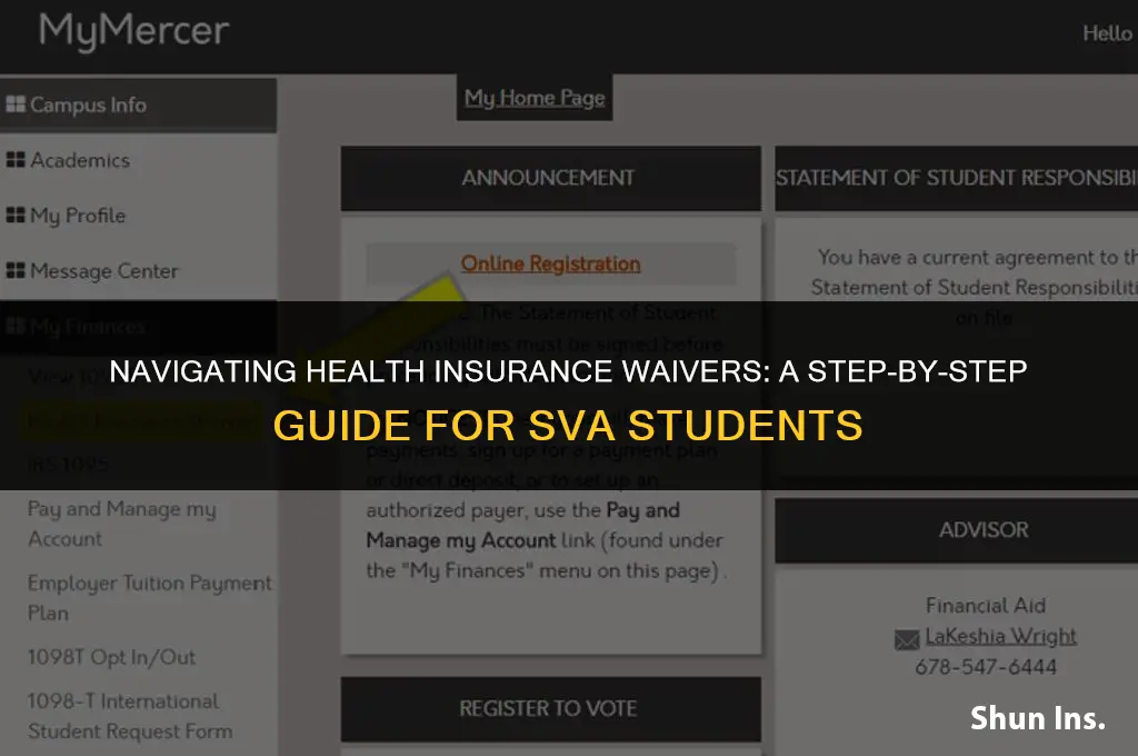 how to waiver health insurance sva