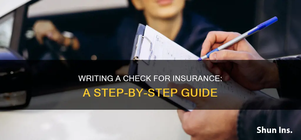 how to write a check for insurance