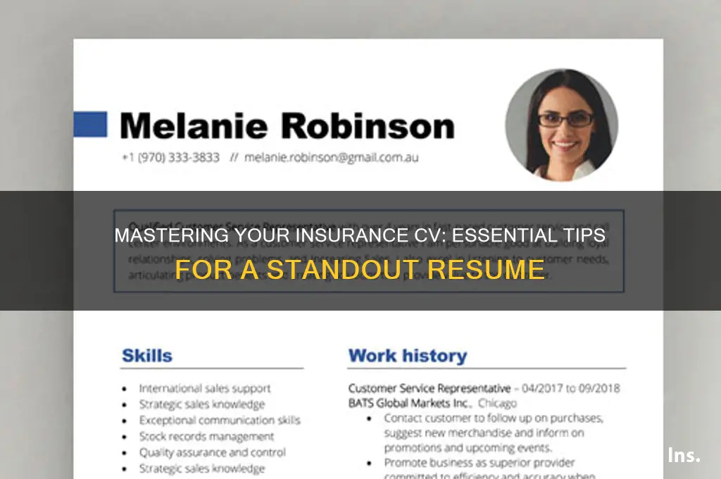 how to write a cv for insurance