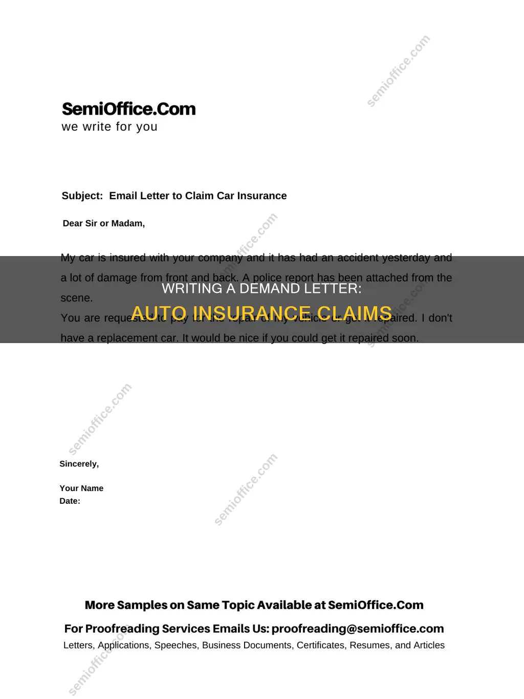 how to write a demand letter to auto insurance