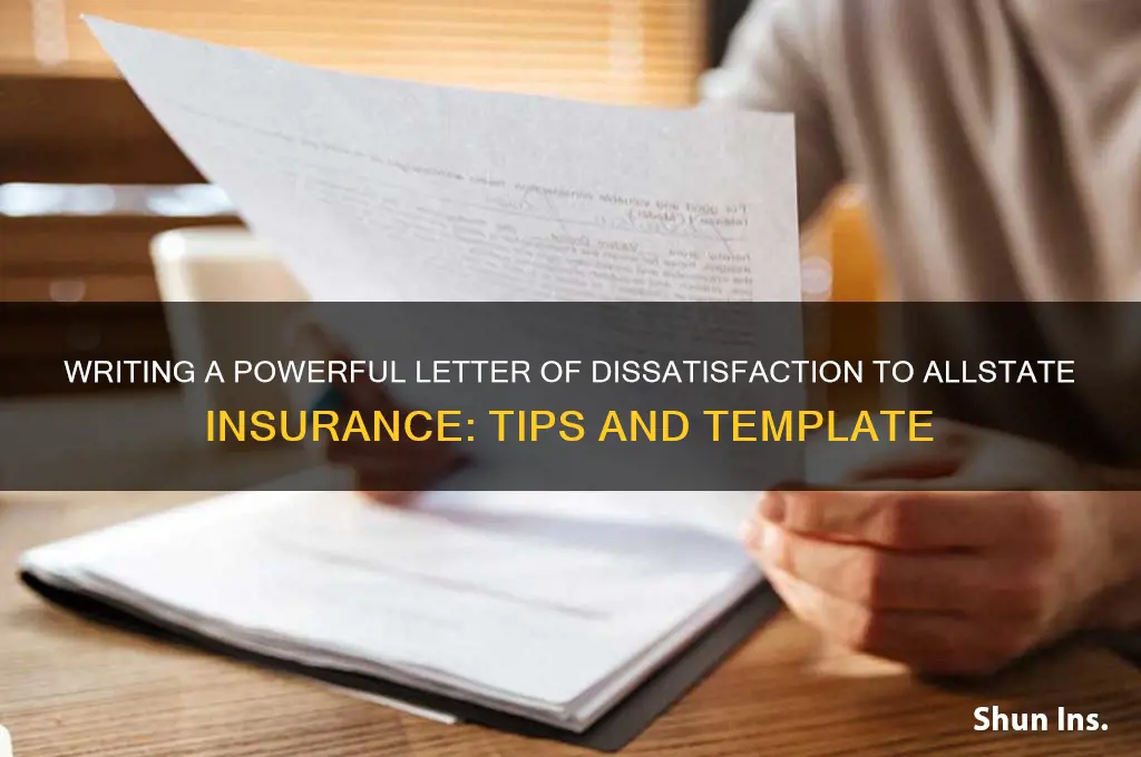 how to write a letter of dissatisfaction to allstate insurance