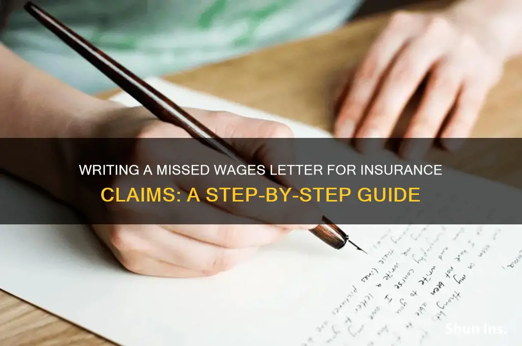 how to write a missed wages letter for insurance