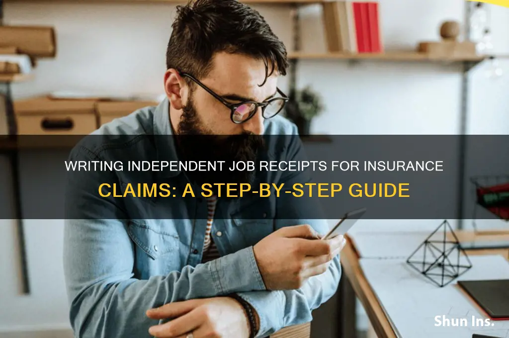 how to write an independent job receipt for insurance