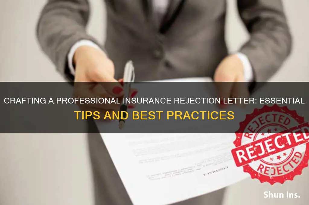 how to write an insurance rejection letter