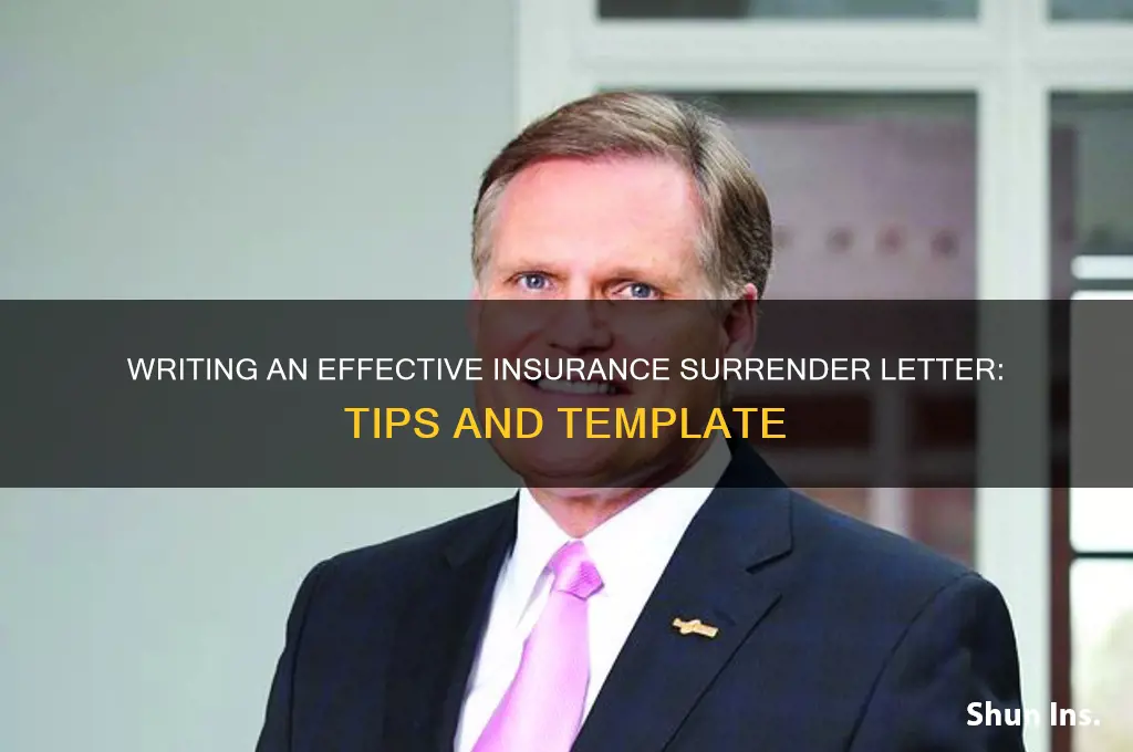 how to write insurance surrender letter