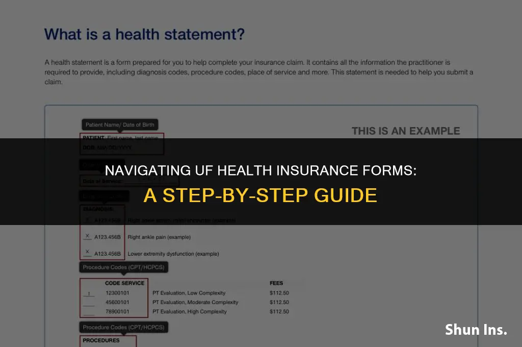 how tofill out health insurance form for uf