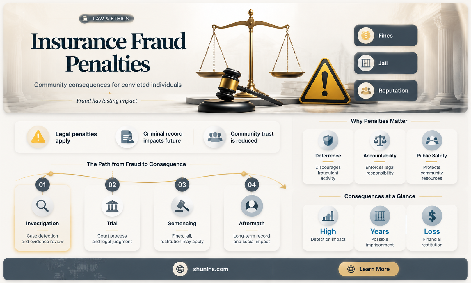 are individuals convicted of insurance fraud subject to community penalties